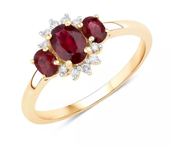 1-06k-genuine-mozambique-ruby-diamond-10k-yellow-gold-ring-size-7 1.06K Genuine Mozambique Ruby & Diamond 10K Yellow Gold Ring (Size 7)