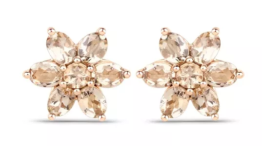 1-98k-genuine-morganite-10k-rose-gold-floral-earrings 1.98K Genuine Morganite 10K Rose Gold Floral Earrings