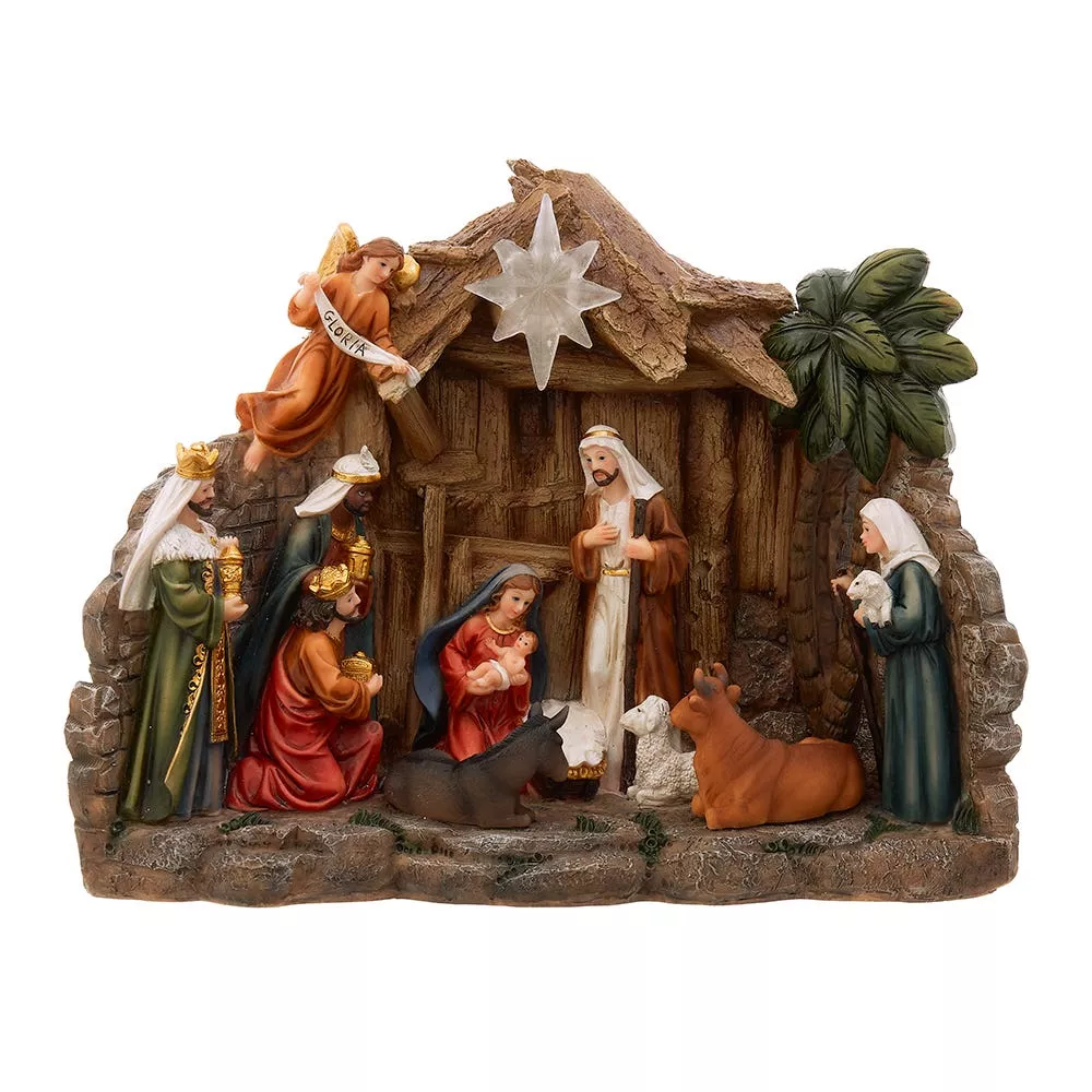 10-4-battery-operated-light-up-nativity-table-piece 10.4" Battery Operated Light-Up Nativity Table Piece