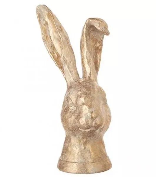 10-75-distressed-gold-leaf-rabbit-bust 10.75" Distressed Gold Leaf Rabbit Bust