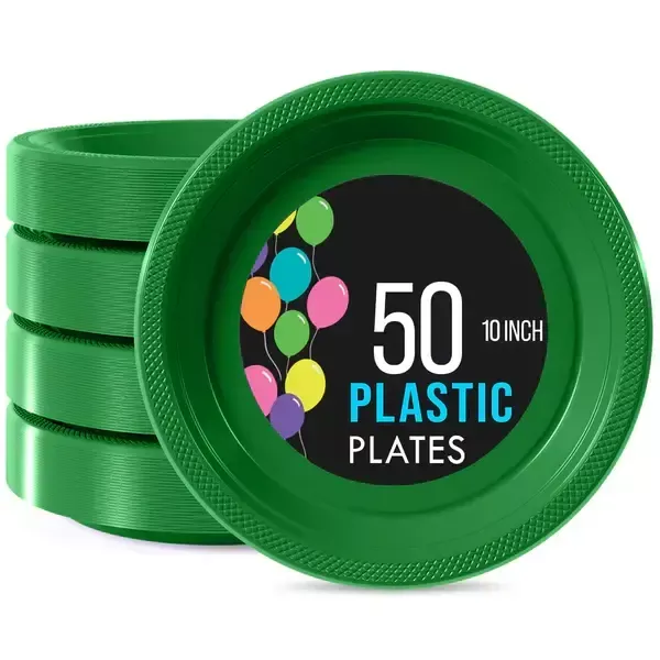 10-in-emerald-green-plastic-plates 10 In. Emerald Green Plastic Plates