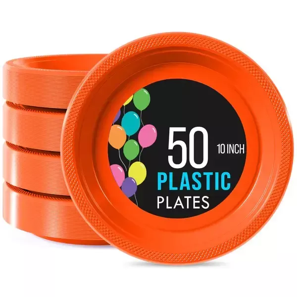 10-in-orange-plastic-plates 10 in. Orange Plastic Plates