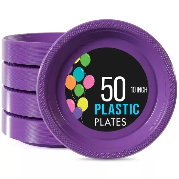10-in-purple-plastic-plates 10 in. Purple Plastic Plates
