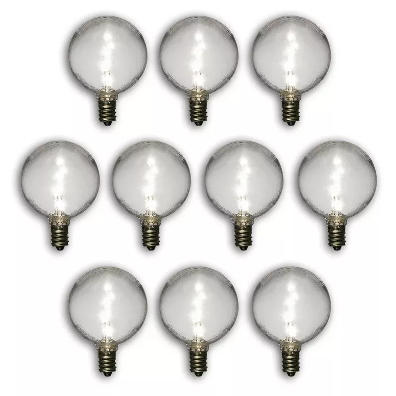 10-pack-white-5-watt-led-g40-globe-light-bulb-shatterproof-e12-candelabra-base 10-PACK White .5-Watt LED G40 Globe Light Bulb, Shatterproof, E12 Candelabra Base