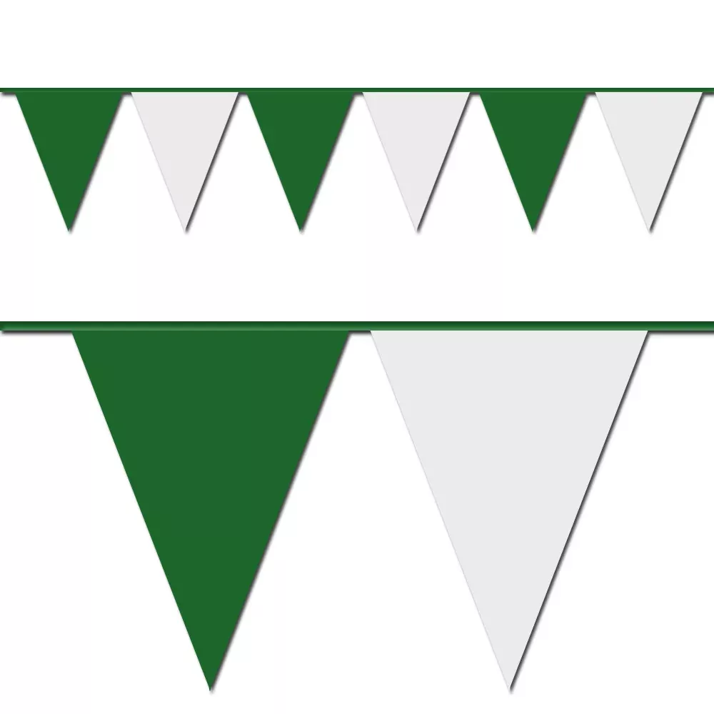 100-green-white-pennant-flag 100' Green & White Pennant Flag