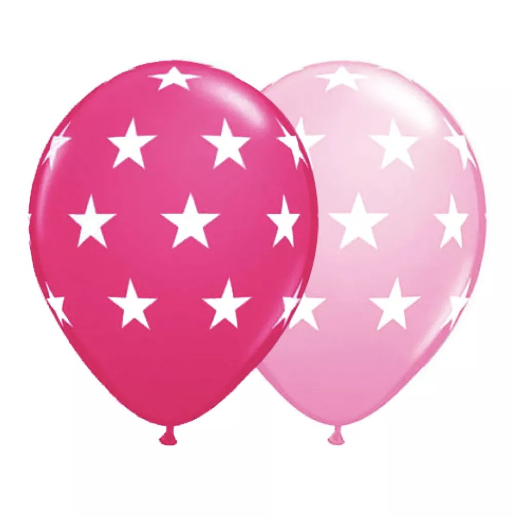 11-printed-balloon-stars-big-pinks-2-pc-mingle-30a 11" Printed Balloon Stars Big Pinks (2 pc.) - Mingle 30A