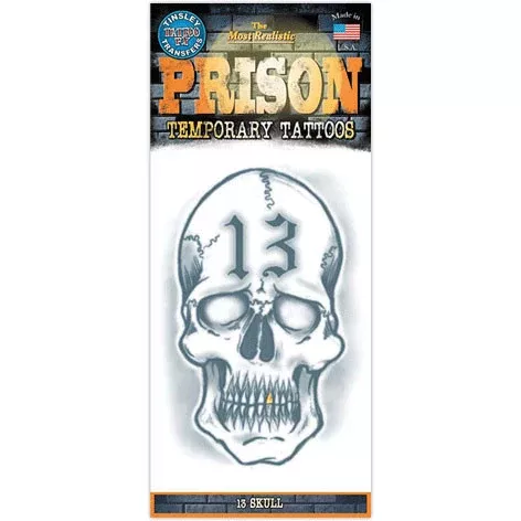 13-skull-prison-temporary-tattoo 13 Skull Prison Temporary Tattoo