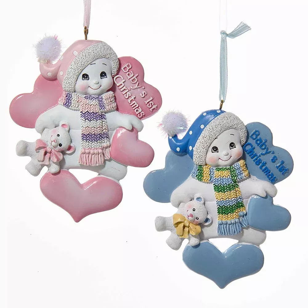 "Baby's 1st Christmas" Snowman Ornament For Personalization