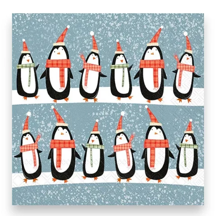 christmas-penguins-paper-cocktail-napkins-20-count Christmas Penguins Paper Cocktail Napkins - 20 Count