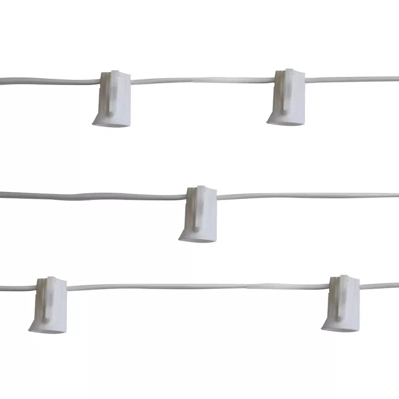 cord-only-100-socket-outdoor-patio-diy-string-light-102-ft-white-w-e12-base-expa (Cord Only) 100 Socket Outdoor Patio DIY String Light, 102 FT White w/ E12 Base, Expandable End-to-End
