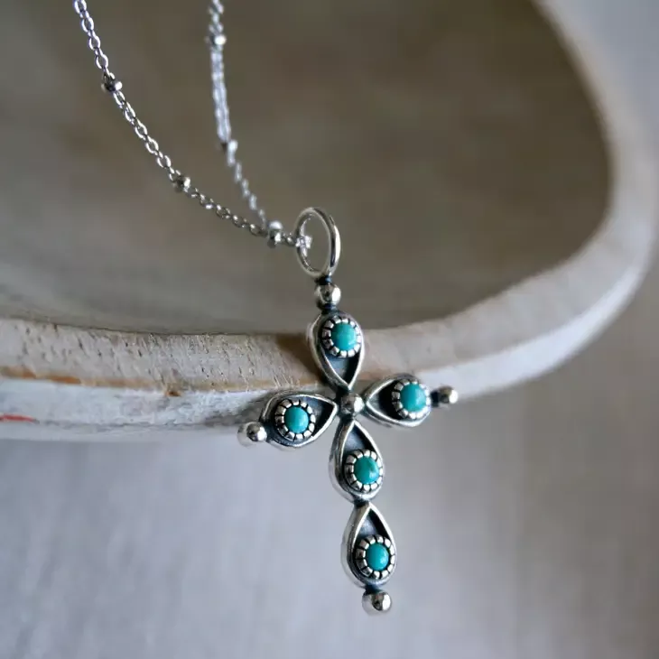 giulia-turquoise-necklace-sterling-silver Giulia Turquoise Necklace - Sterling Silver