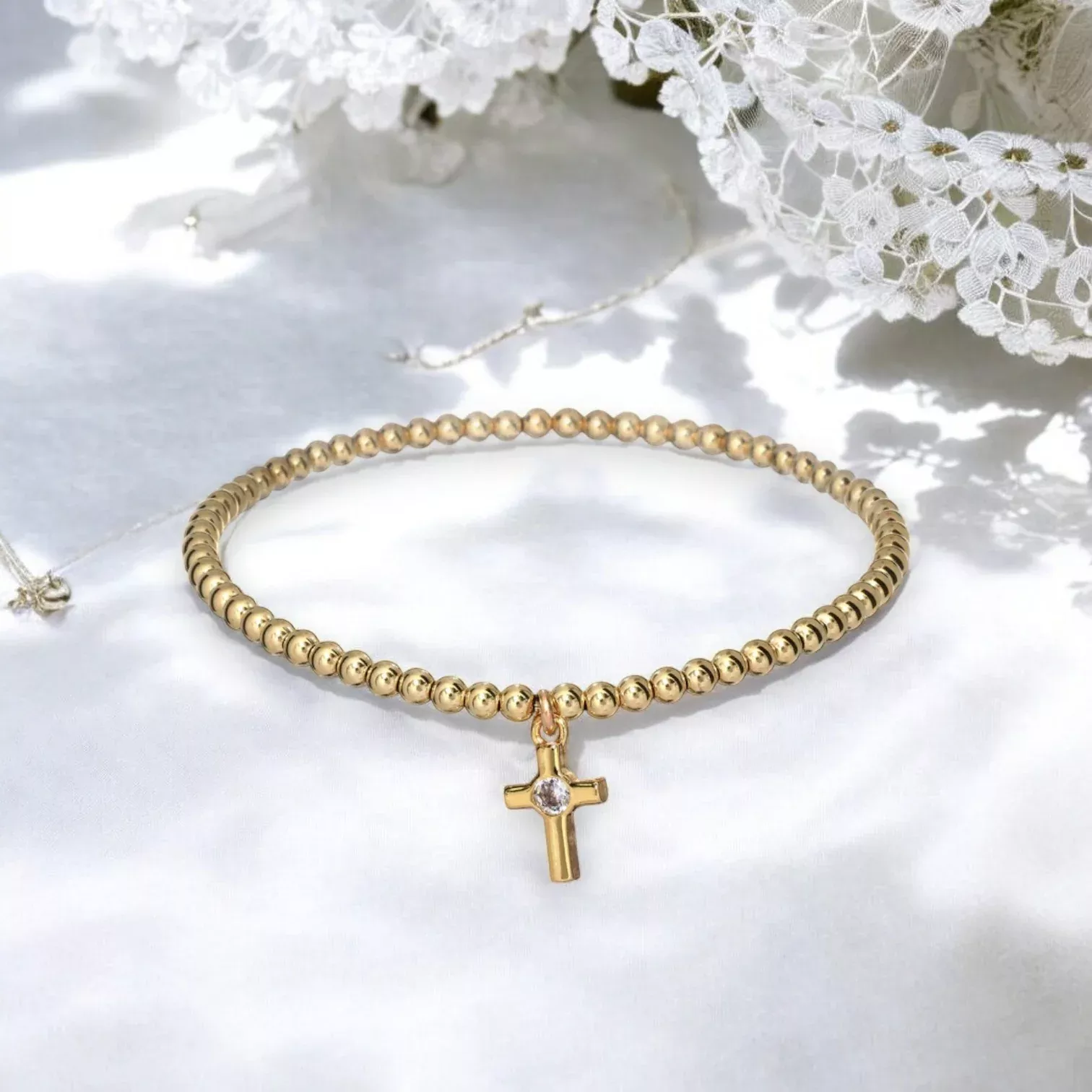 grace-cross-cz-stretchy-bracelet "GRACE" Cross CZ Stretchy Bracelet