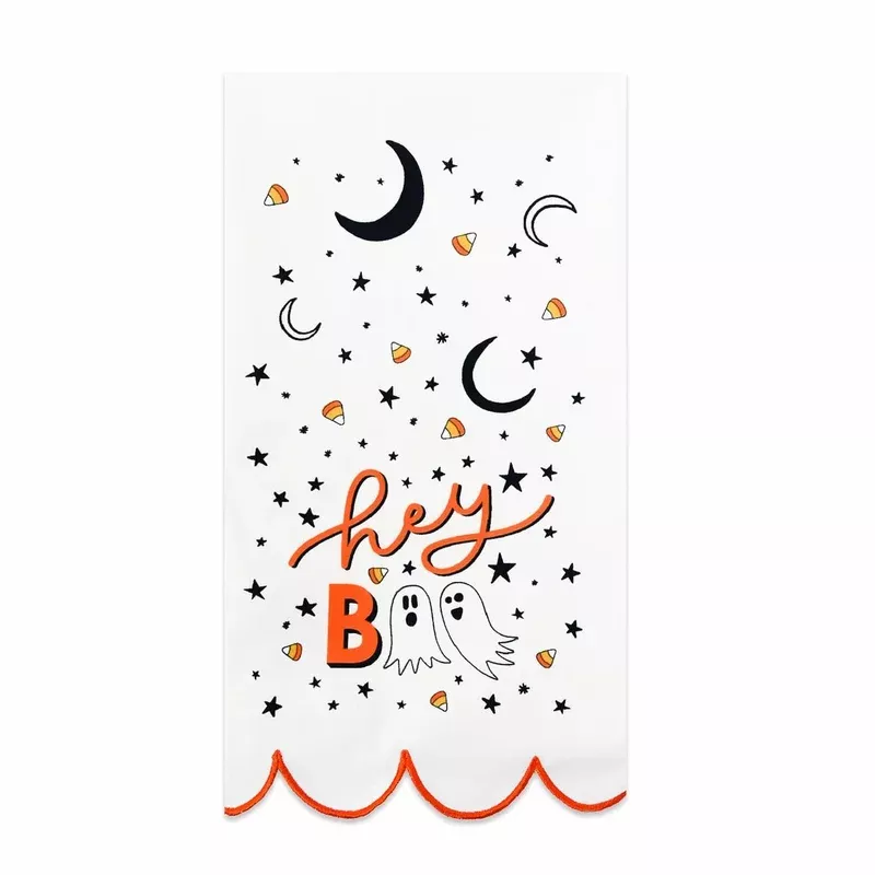 hey-boo-cotton-halloween-tea-towel 'Hey Boo' Cotton Halloween Tea Towel