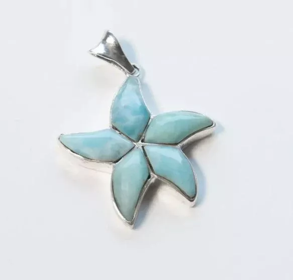 larimar-starfish-pendant-necklace Larimar Starfish Pendant Necklace