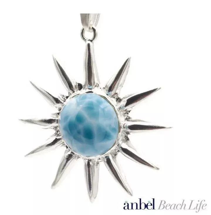 larimar-sun-pendant-necklace Larimar Sun Pendant Necklace