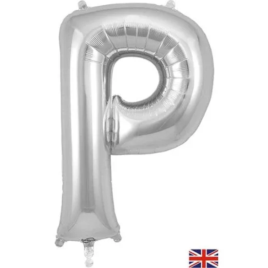 oaktree-34-inch-letter-p-silver-foil-balloon Oaktree 34 inch Letter P Silver Foil Balloon