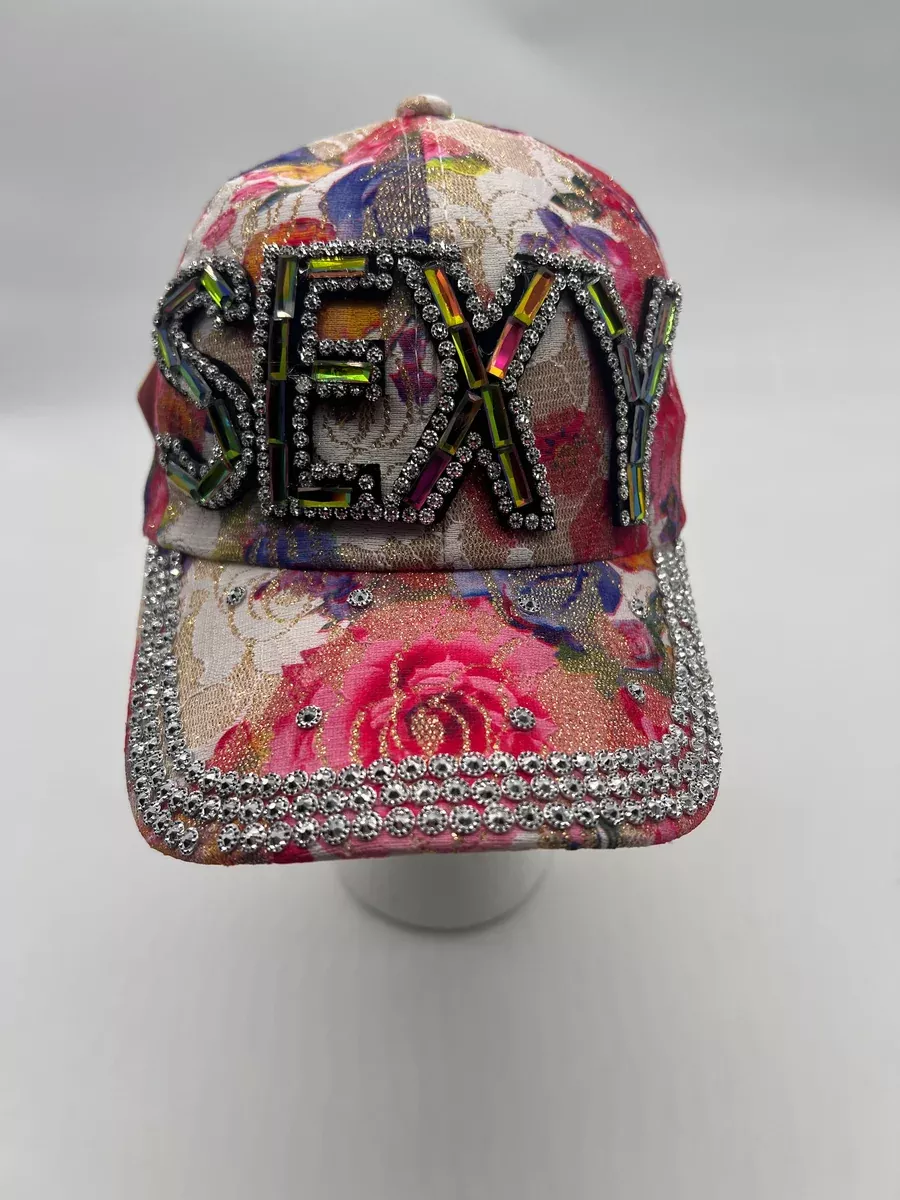 sexy-floral-bling-cap "Sexy" Floral Bling Cap