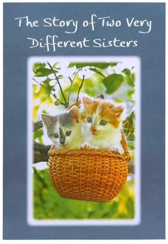 story-two-very-different-sisters-greeting-card "The Story of Two Very Different Sisters" Greeting Card