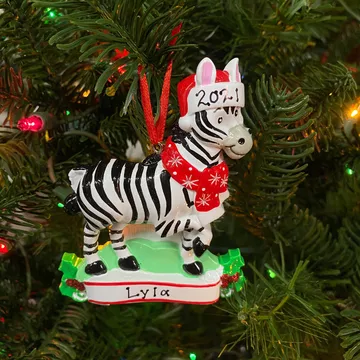 zebra-personalized-christmas-ornament-or1850-z Zebra Personalized Christmas Ornament OR1850-Z