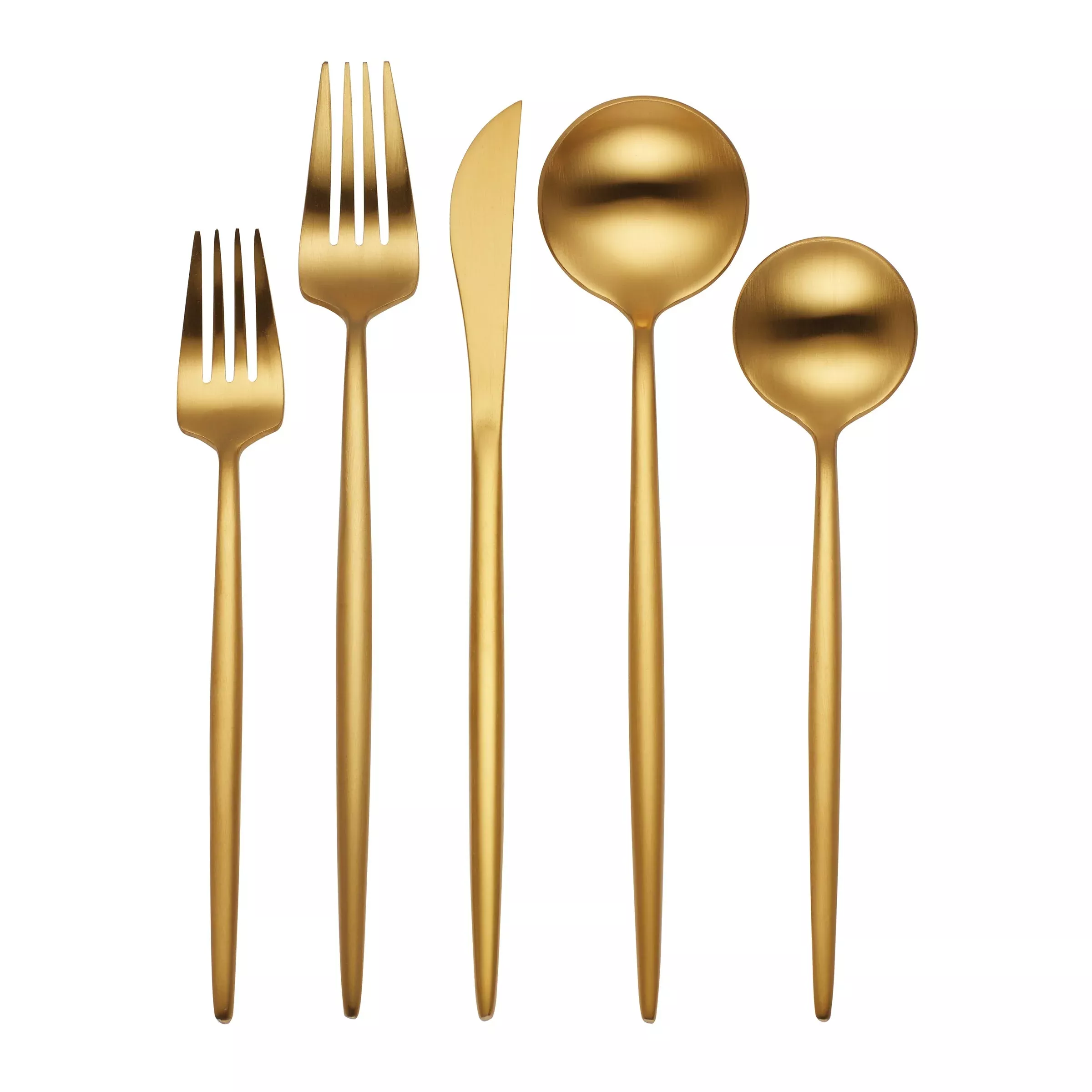 zephyr-gold-satin-45-piece-flatware-set Zephyr Gold Satin 45-Piece Flatware Set
